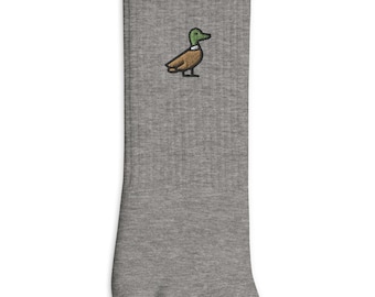 Ente Bestickte Socken, Premium Bestickte Socken, Lange Socken Geschenk - mehrere Farben