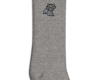 Gargoyle Embroidered Socks, Premium Embroidered Socks, Long Socks Gift - Multiple Colors