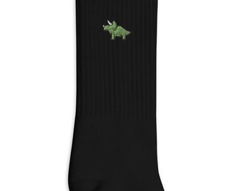 Dinosaurier Bestickte Socken, Premium Bestickte Socken, Lange Socken Geschenk - mehrere Farben