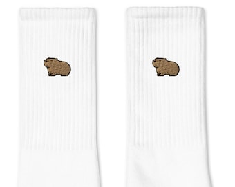 Capybara Embroidered Socks, Premium Embroidered Socks, Long Socks Gift - Multiple Colors