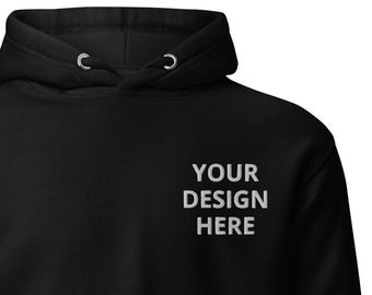 Individuell bestickter Baumwoll-Hoodie: Personalisierter Text & Logo Pullover