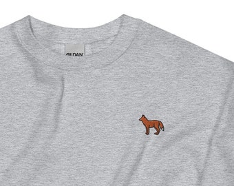 Fox Embroidered Crewneck Sweatshirt: Unisex Pullover