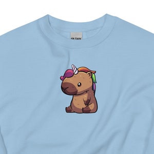 Capybara Unicorn, Capybara Crewneck, Unicorn Capybara Gift, Handmade Capybara Unicorn Sweatshirt
