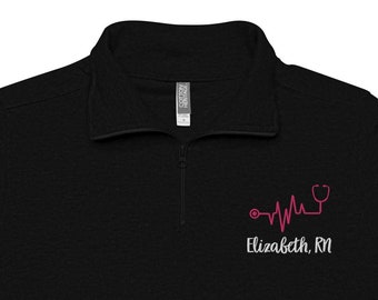 Nurse Quarter Zip Pullover, Fleece RN Sweatshirt