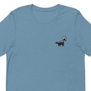 Skunk Unisex T-Shirt, Embroidered Unisex T-Shirt Gift for Boyfriend, Girlfriend, Unisex Short Sleeve Shirt - Multiple Colors