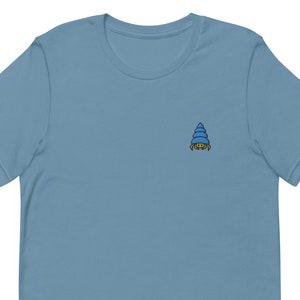 T-shirt unisexe bernard l'ermite, t-shirt unisexe brodé cadeau pour petit ami, petite amie, chemise à manches courtes unisexe - plusieurs couleurs