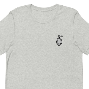 Urinal Unisex T-Shirt, Embroidered Unisex T-Shirt Gift for Boyfriend, Girlfriend, Unisex Short Sleeve Shirt - Multiple Colors