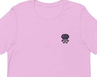 Jellyfish Unisex T-Shirt, Embroidered Unisex T-Shirt Gift for Boyfriend, Girlfriend, Unisex Short Sleeve Shirt - Multiple Colors