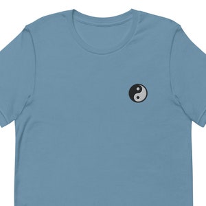 T-shirt unisexe Yin Yang, T-shirt unisexe brodé, cadeau pour petit ami, petite amie, chemise à manches courtes unisexe - Plusieurs couleurs