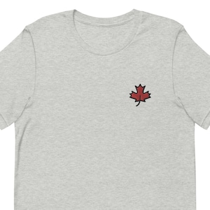 Ahornblatt Unisex T-Shirt, gesticktes Unisex T-Shirt Geschenk für Freund, Freundin, Unisex Kurzarm-Shirt - mehrere Farben