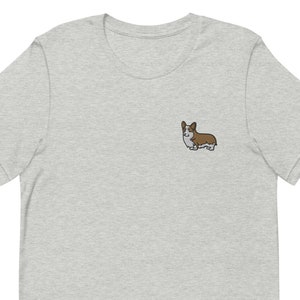 T-shirt unisexe Corgi, t-shirt unisexe brodé, cadeau pour petit ami, petite amie, chemise à manches courtes unisexe - Plusieurs couleurs