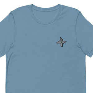 Ninja Star Unisex T-Shirt, Embroidered Unisex T-Shirt Gift for Boyfriend, Girlfriend, Unisex Short Sleeve Shirt - Multiple Colors
