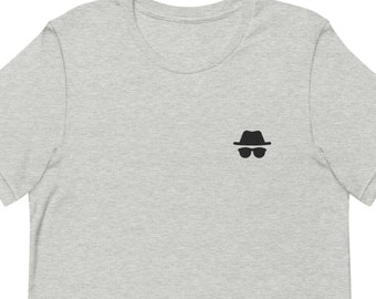 Uniseks T-shirt vermommen, geborduurd T-shirt uniseks cadeau voor vriend, vriendin, uniseks shirt met korte mouw - meerdere kleuren