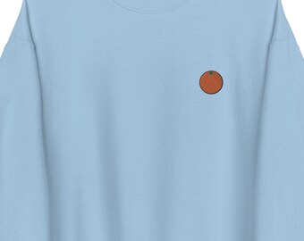 Embroidered Orange Sweatshirt: Unisex Crewneck Pullover
