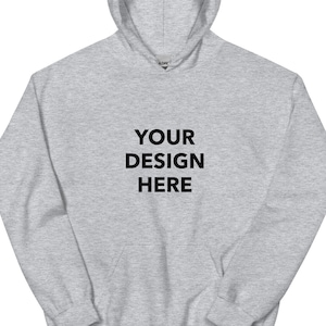 Custom Printed Unisex Hoodie, Customized Text Hoodie, Your Design or Logo Hoodie, Personalized Pullover Hoodie, Unisex Screen Printed Hoodie