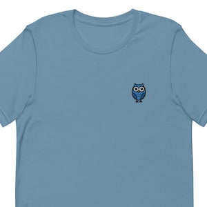 Owl Unisex T-Shirt, Embroidered Unisex T-Shirt Gift for Boyfriend, Girlfriend, Unisex Short Sleeve Shirt - Multiple Colors