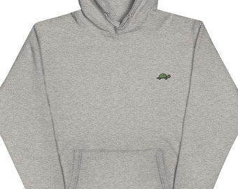 Turtle Unisex Hoodie, Handmade Embroidered Hoodie, Premium Hooded Sweater, Hoodie Embroidery - Multiple Colors