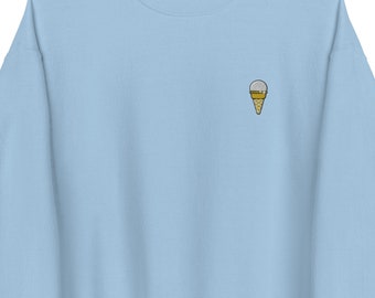 Eis Besticktes Sweatshirt: Unisex Pullover mit Rundhalsausschnitt