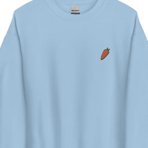 Carrot Embroidered Sweatshirt Gift, Cute Unisex Crewneck Sweater, Long Sleeve Pullover Sweater - Multiple Colors