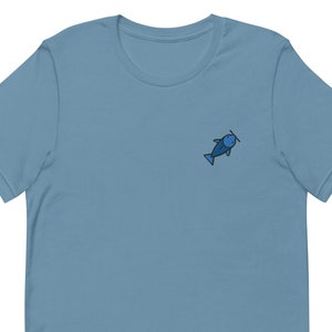 T-shirt unisexe poissons koi, t-shirt unisexe brodé cadeau pour petit ami, petite amie, chemise à manches courtes unisexe - Plusieurs couleurs