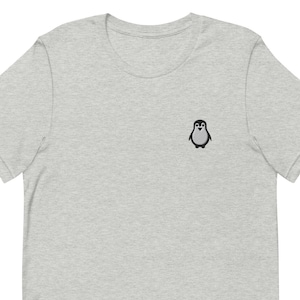 T-shirt unisexe pingouin, t-shirt unisexe brodé cadeau pour petit ami, petite amie, chemise à manches courtes unisexe - Plusieurs couleurs