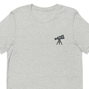 Telescope Unisex T-Shirt, Embroidered Unisex T-Shirt Gift for Boyfriend, Girlfriend, Unisex Short Sleeve Shirt - Multiple Colors