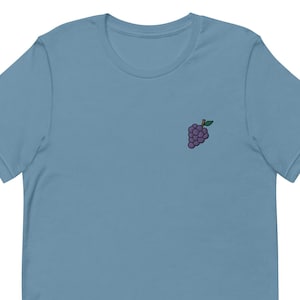 T-shirt unisexe raisins, t-shirt unisexe brodé cadeau pour petit ami, petite amie, chemise à manches courtes unisexe - Plusieurs couleurs