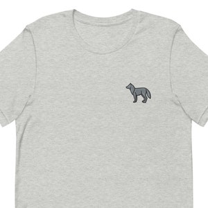 T-shirt unisexe loup, cadeau t-shirt unisexe brodé pour petit ami, petite amie, chemise à manches courtes unisexe - plusieurs couleurs