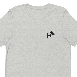 Embroidered Security Camera T-Shirt: Unisex Soft Cotton Tee