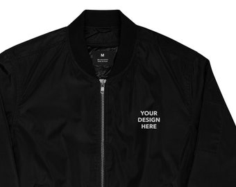 Chaqueta bomber reciclada bordada personalizada: texto y diseño personalizados