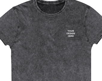 Personalized Embroidered Denim T shirt Customized Logo Denim T