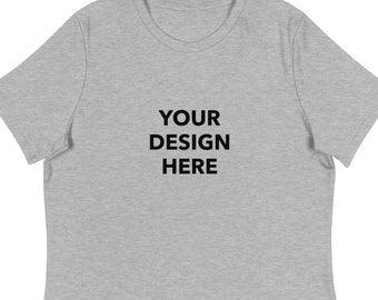 Anpassad dam-T-shirt med avslappnad passform: Personlig text eller logotyp