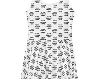 Custom Skater Dress, Your Design Text or Image Skater Dress, Personalized All Over Print Skater Dress - Full Color