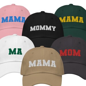 Gorra bordada para mamá y papá, regalo para anunciar el embarazo 2022, gorra de béisbol para mamá primeriza, gorra personalizada para mamá con letras universitarias, Día de la Madre