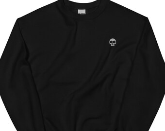 Broderad dödskalle-tröja med rund hals: Unisex-tröja