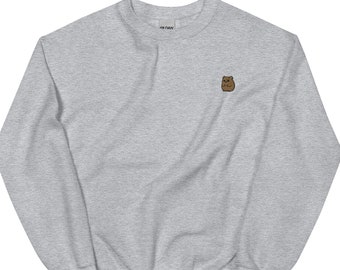 Hamster Embroidered Crewneck Sweatshirt, Unisex Pullover