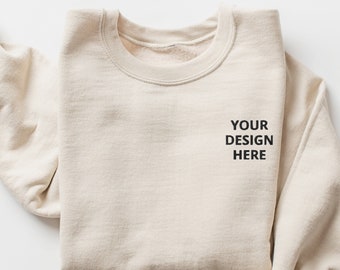 Custom Embroidered Sweatshirt Unisex Crewneck Personalized Logo Sweater Gift for Him & Her Cozy Custom Pullover
