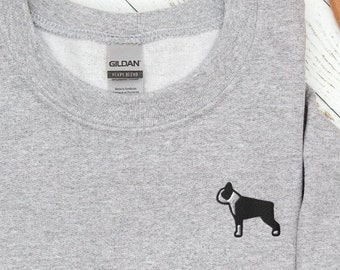 Embroidered Boston Terrier Sweatshirt - Dog Mom Crewneck