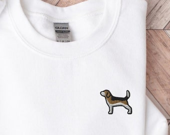 Embroidered Beagle Sweatshirt, Beagle Lover Gift, Beagle Sweater, Beagle Mom, Cute Dog Owner Sweater Gift, Unisex Beagle Dog Sweatshirt
