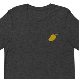 Embroidered Mango T-Shirt: Unisex Tropical Fruit Tee