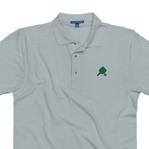 Pickleball Men&#39;s Premium Polo, Handmade Pickleball Embroidered Polo, Pickleball Shirt, Pickleball Lover Hat