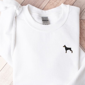 Doberman Lover Sweatshirt Unisex Embroidered Crewneck Doberman Dog Mom Gift Cozy Pullover