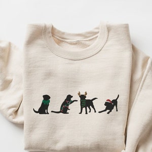 Embroidered Black Lab Sweatshirt, Dog Sweatshirt Unisex, Labrador Retriever Sweater Gift, Christmas Dog Sweatshirt, Holiday Dog Lover Shirt