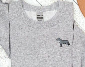 Embroidered Pitbull Sweatshirt, Dog Lover Gift