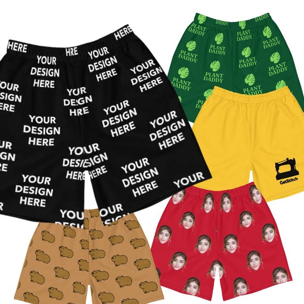 Custom Men's Gym Shorts, All Over Print Personalized Shorts for Sports, Print Your Design Text Logo or Image, Running Shorts Gift for Hiim