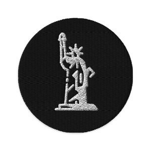 Toppa ricamata Statua della Libertà, ricamo Statua della Libertà da 3&quot;, toppa circolare New York da stirare, toppa New York fatta a mano