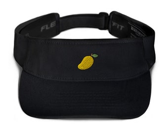 Mango Embroidered Visor: Adjustable Summer Sun Hat