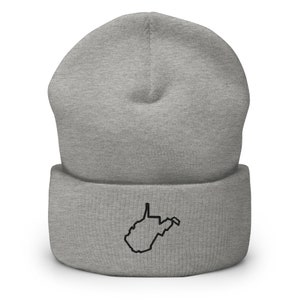 West Virginia State Karte bestickte Mütze, handgefertigte Manschette stricken Unisex Slouchy Erwachsene Wintermütze Mütze Geschenk