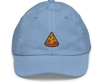 Kids Pizza Slice Youth Baseball Cap, Embroidered Kids Hat, Childrens Hat Gift - Multiple Colors