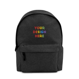 Sac à dos brodé personnalisé, texte ou logo de votre conception brodé, sac à dos brodé en couleur fait main